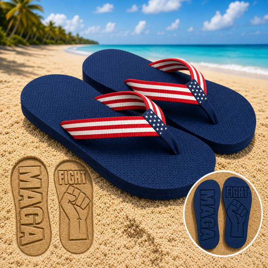MAGA Sand Imprint Flip-Flops